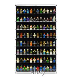 Wall Mounted Acrylic Display Case for LEGO Minifigures 12 Wide 8-Tier Shelf