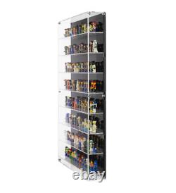 Wall Mounted Acrylic Display Case for LEGO Minifigures 12 Wide 8-Tier Shelf