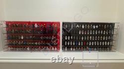 Wall mounted 100 LEGO minifigures display case. Show case. Display case