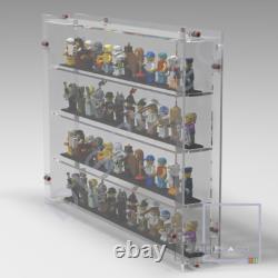 Wall mounted 100 LEGO minifigures display case. Show case. Display case