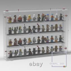 Wall mounted 100 LEGO minifigures display case. Show case. Display case