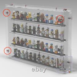 Wall mounted 100 LEGO minifigures display case. Show case. Display case