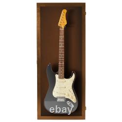 Walnut Finish Guitar display case Solid hardwood with Locks