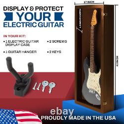 Walnut Finish Guitar display case Solid hardwood with Locks