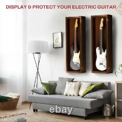 Walnut Finish Guitar display case Solid hardwood with Locks