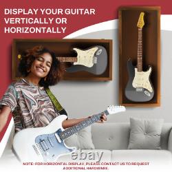 Walnut Finish Guitar display case Solid hardwood with Locks