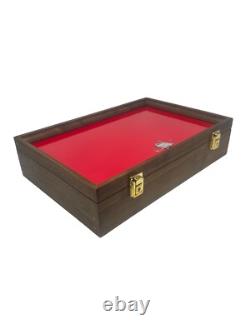 Walnut Wood Display Case 18 X 12 X 4 Extra Thick for Guns, Knives, Arrowheads