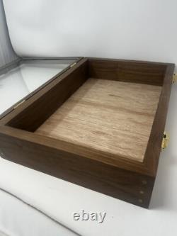 Walnut Wood Display Case 18 X 12 X 4 Extra Thick for Guns, Knives, Arrowheads