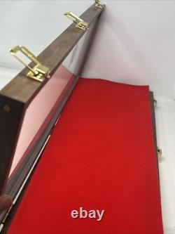 Walnut Wood Display Case 9 x 25 x 2 for Arrowheads Knives Collectibles & More