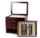 Wancher Japan Lacquer Wooden Box Fountain Pen Display Case 50 Pens Brand New