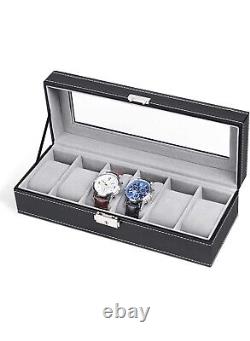 Watch Collection Box Organizer Storage Case Display Jewelry Box Leather Man US