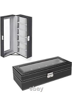 Watch Collection Box Organizer Storage Case Display Jewelry Box Leather Man US