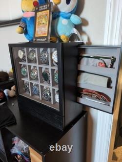 Watch Display Case 12 Slot Vertical Luxury Wood & Velvet Organizer Storage Box
