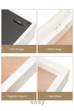 White Shadow Box 16x20, Extra Large Deep Shadow Boxes Display Cases with Magn