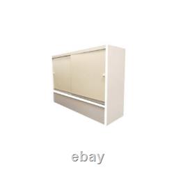 White Wood Full Vision 48 Inch Display Showcase with Adjustable Shelving