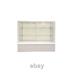 White Wood Full Vision 48 Inch Display Showcase with Adjustable Shelving