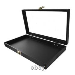 Wholesale Lot of 6 Glass Top Black 10 Slot Jewelry Collectibles Display Cases