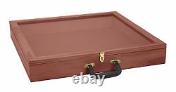 Wood Countertop Display Case View Clear Top Portable Cherry 24 x 36 x 4