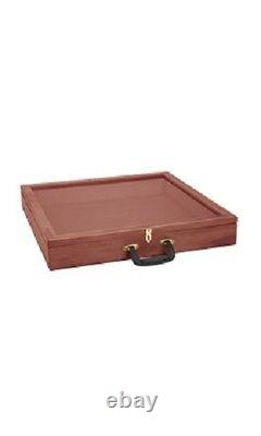 Wood Countertop Display Case View Clear Top Portable Cherry 24 x 36 x 4