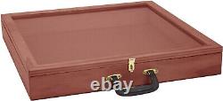 Wood Countertop Display Case View Clear Top Portable Cherry 24 x 36 x 4