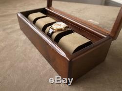 Wooden Alder Watch Case Box Display Collection 4 Slot Storage Made in Japan New