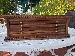 Wooden Coin Display Box, 21.5 x 15.8 x 7.75, Holds (100) 42mm Coins