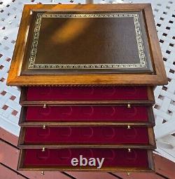 Wooden Coin Display Box, 21.5 x 15.8 x 7.75, Holds (100) 42mm Coins