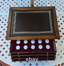 Wooden Coin Display Box, 21.5 x 15.8 x 7.75, Holds (100) 42mm Coins