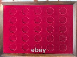 Wooden Coin Display Box, 21.5 x 15.8 x 7.75, Holds (100) 42mm Coins