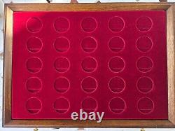 Wooden Coin Display Box, 21.5 x 15.8 x 7.75, Holds (100) 42mm Coins