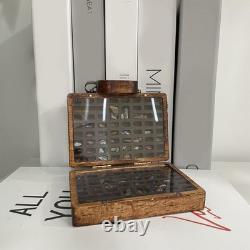 Wooden Suitcase-Style Display Case for Crystal Collectibles Home Decor Ornament