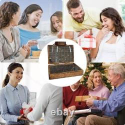 Wooden Suitcase-Style Display Case for Crystal Collectibles Home Decor Ornament