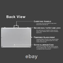 XL Aluminum Glass Display Case with Lock for Cards & Jewelry