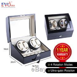 XTELARY 4+6 Automatic Rotation Wood Watch Winder Storage Display Case Box