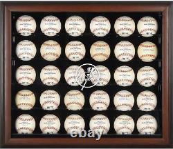 Yankees Logo Brown Framed 30-Ball Display Case Fanatics