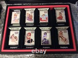 Zippo Lighter Sexy Pin-up Set Stunning Set New With Boxes And Display Case