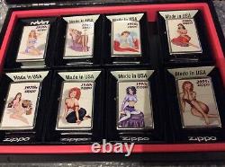 Zippo Lighter Sexy Pin-up Set Stunning Set New With Boxes And Display Case
